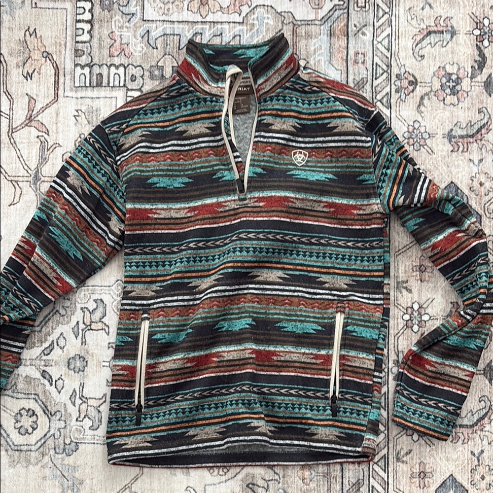 Ariat Black and Brown Zip Up Sweater